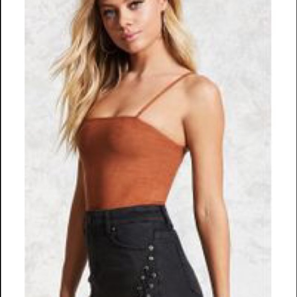 Brown suede bodysuit